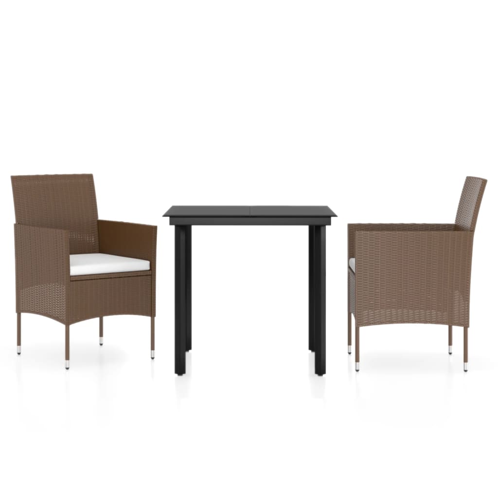 Garden Dining Set Brown and Black