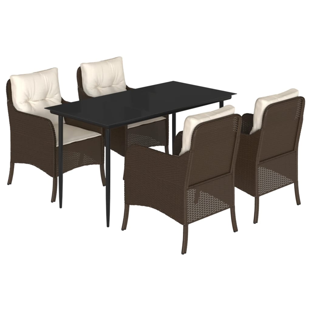 Garden Dining Set Brown and Cream