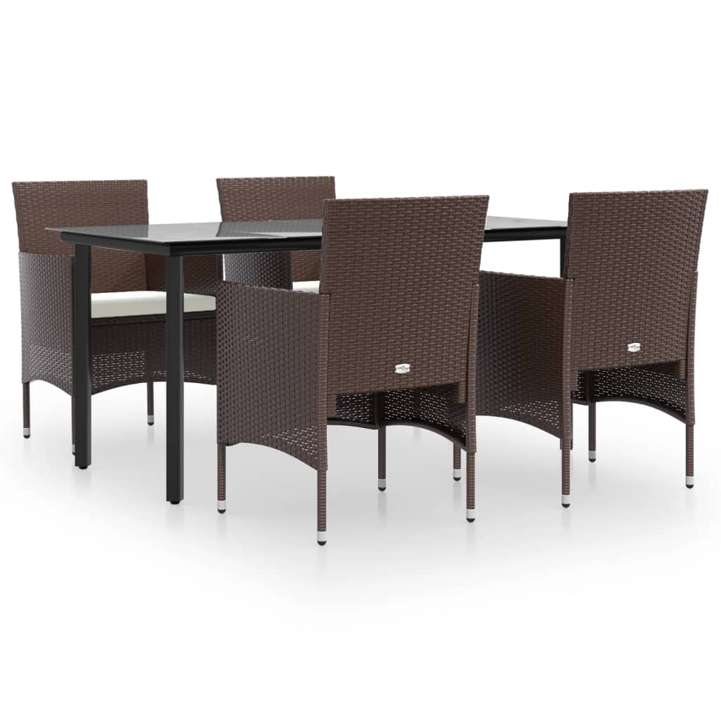 Garden Dining Set Brown and Cream