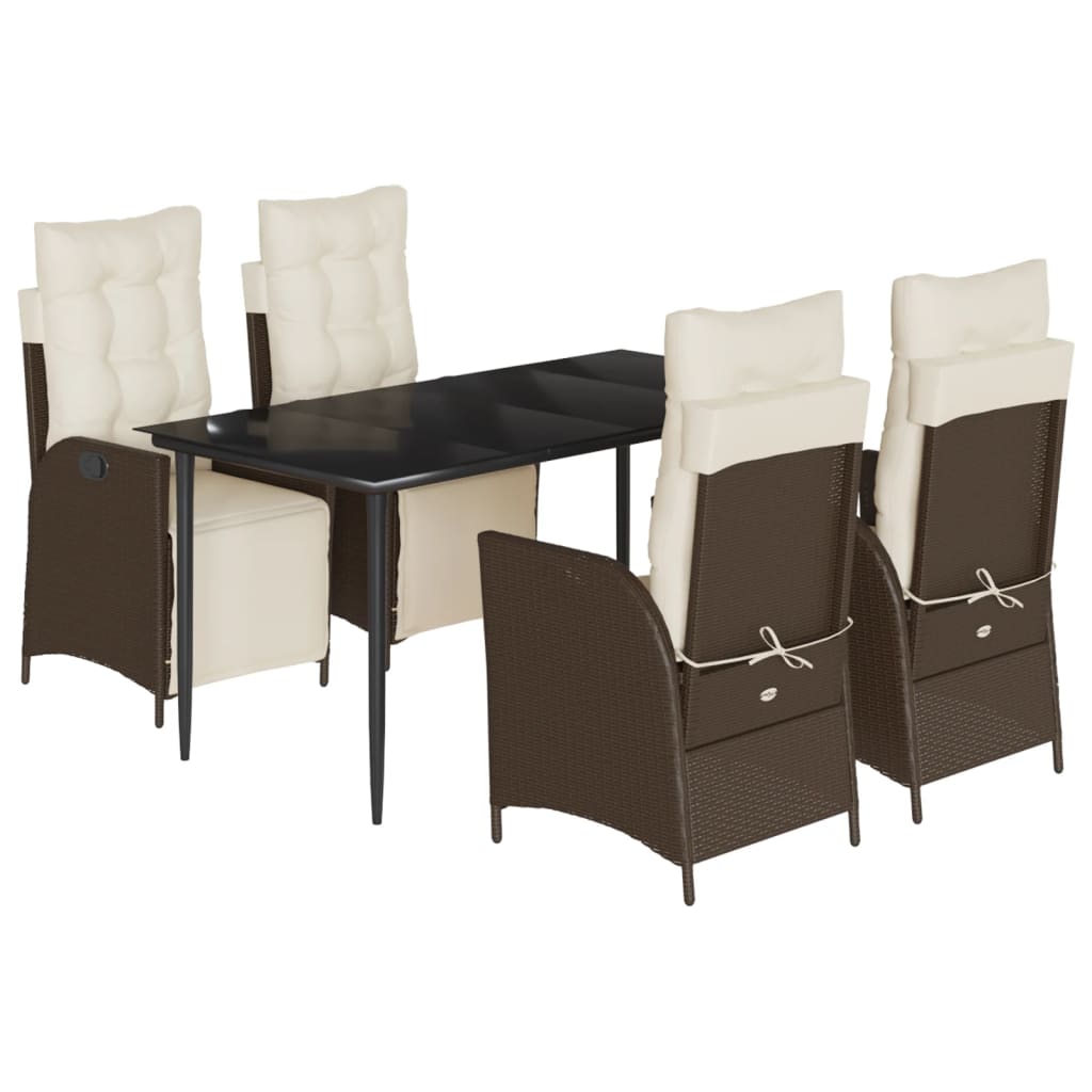 Garden Dining Set Brown and Cream