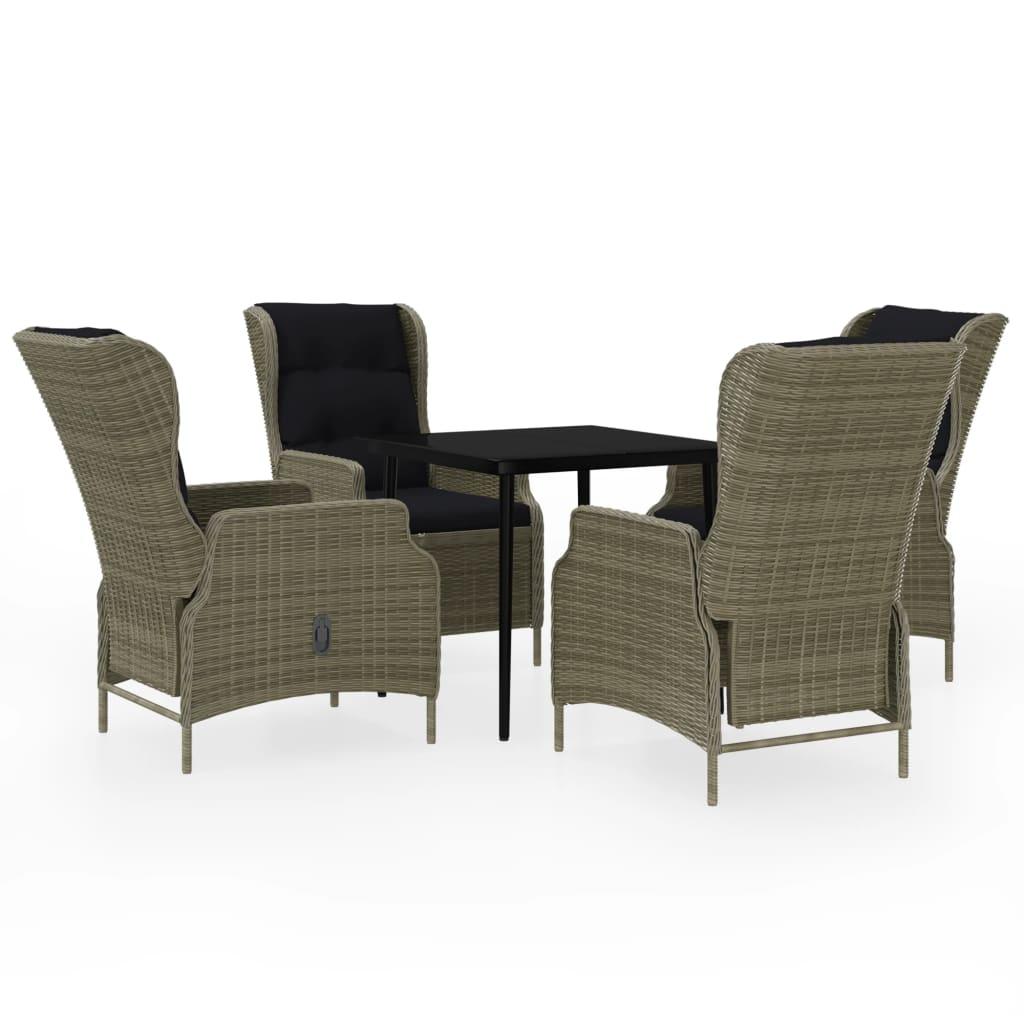 Garden Dining Set Brown, Black