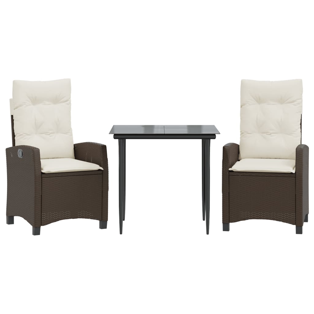 Garden Dining Set Brown, Black, Cream