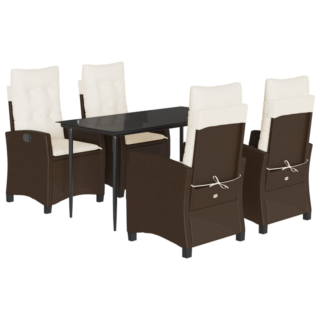 Garden Dining Set Brown, Black, Cream