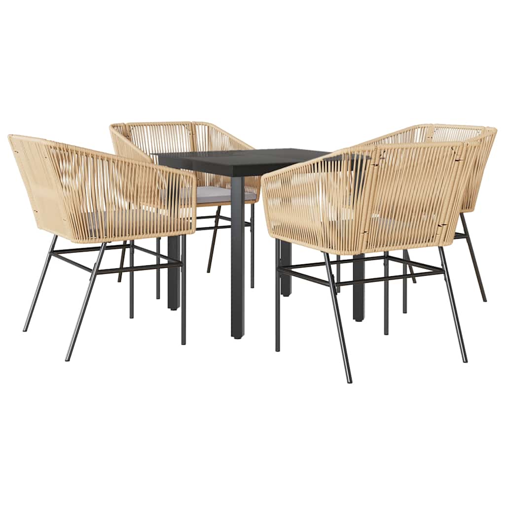Garden Dining Set Brown, Black, Light Grey