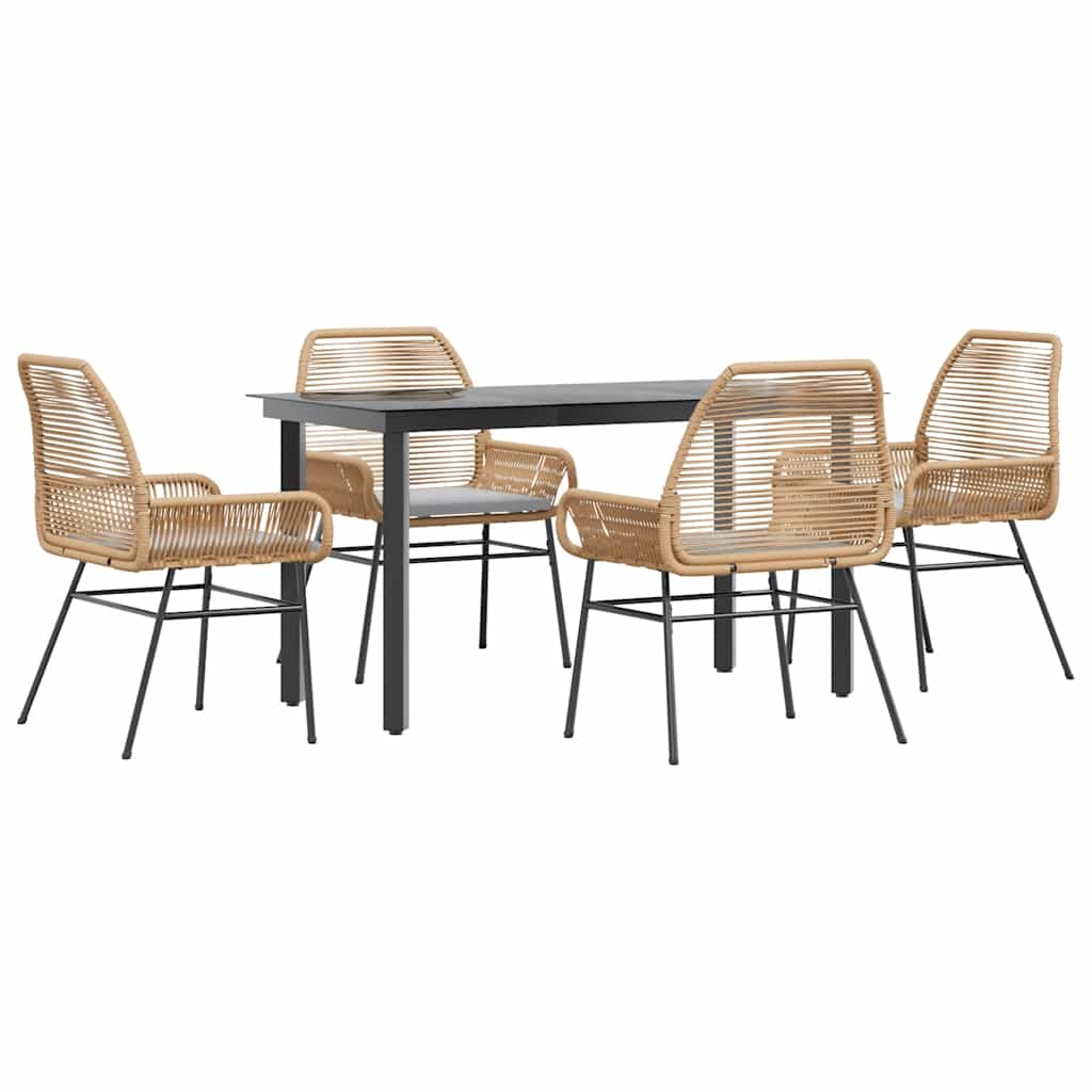 Garden Dining Set Brown, black, light grey