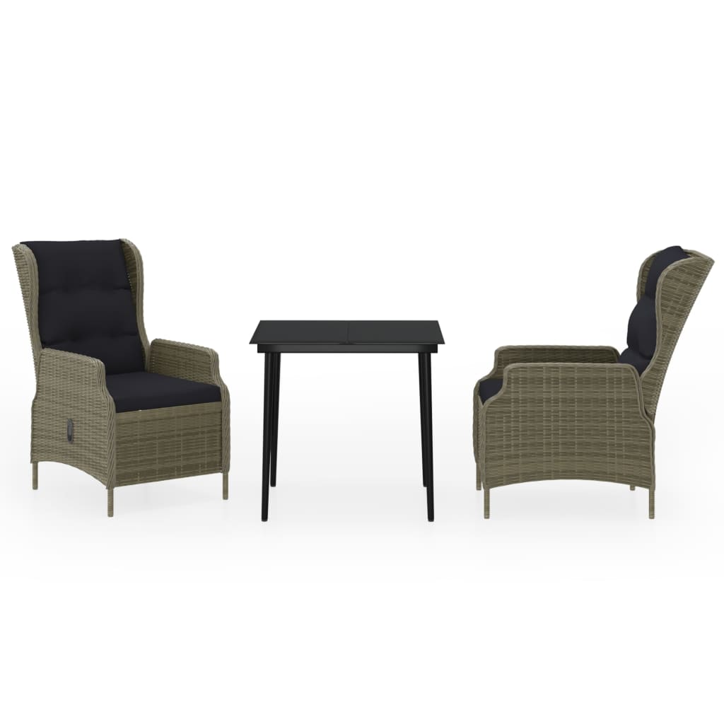 Garden Dining Set Brown, Black
