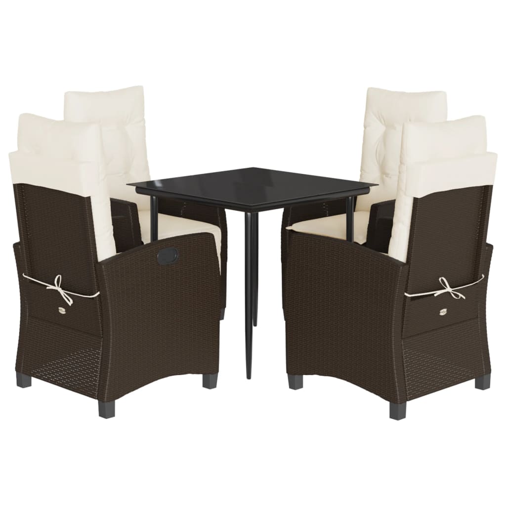 Garden Dining Set Brown, Cream
