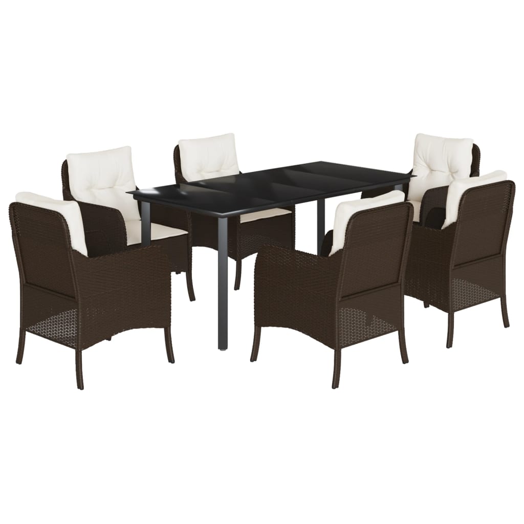 Garden Dining Set Brown, Cream, Black