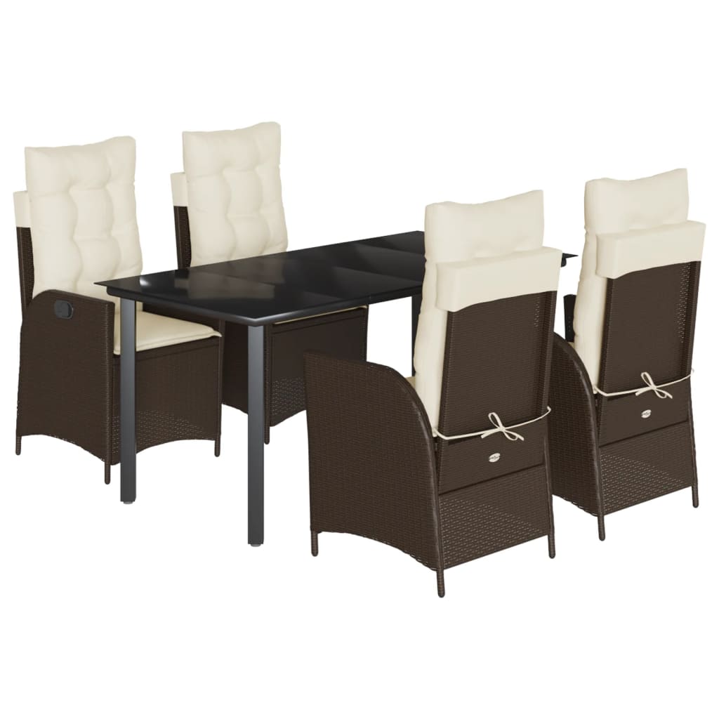 Garden Dining Set Brown, Cream, Black