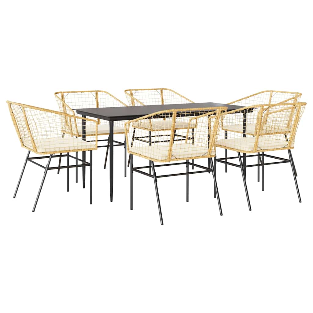 Garden Dining Set Brown, Cream, Black