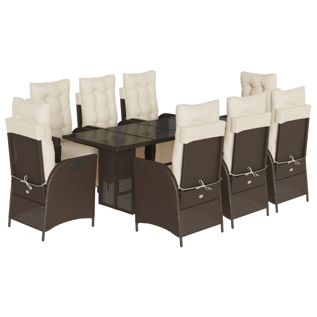 Garden Dining Set Brown, Cream White