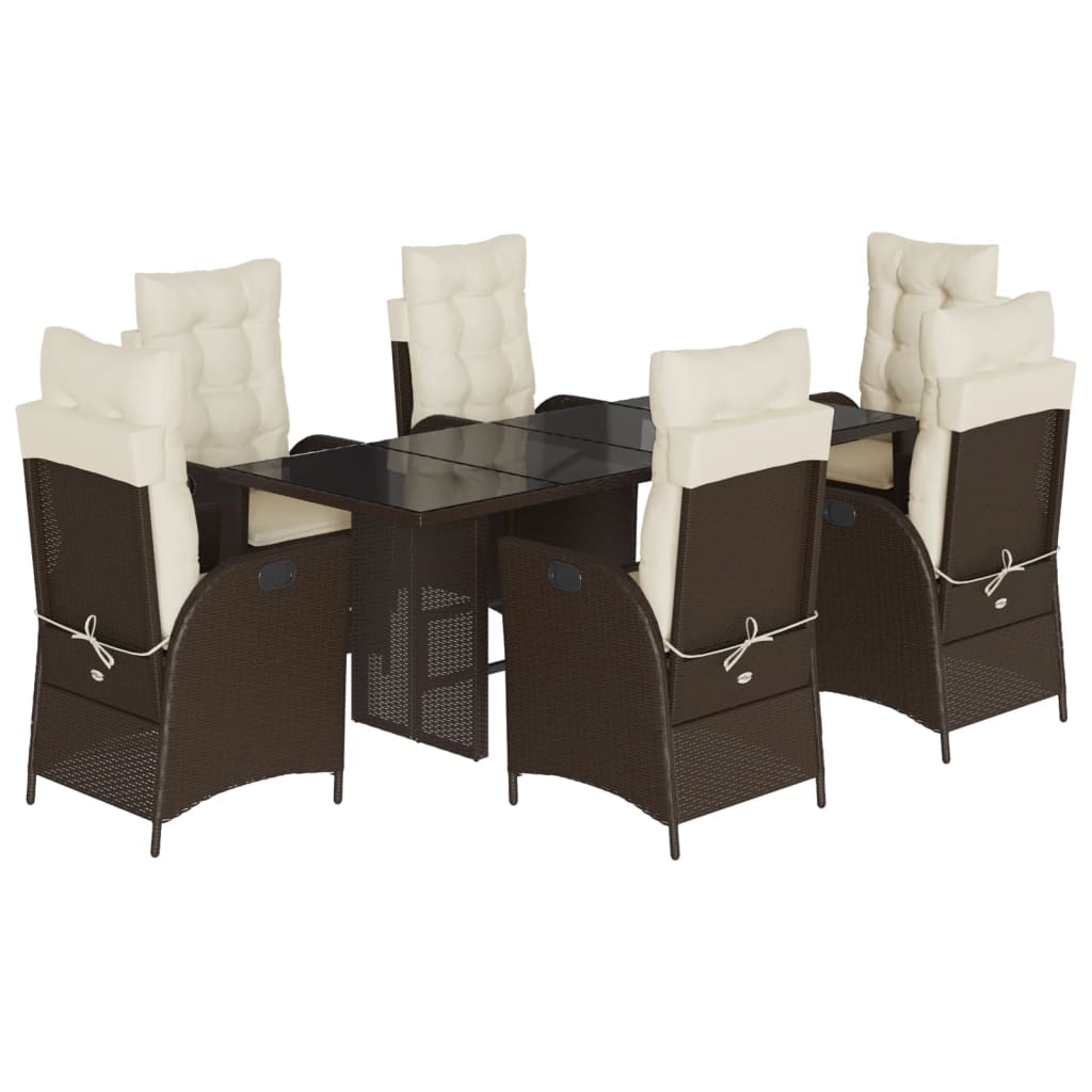 Garden Dining Set Brown, Cream White
