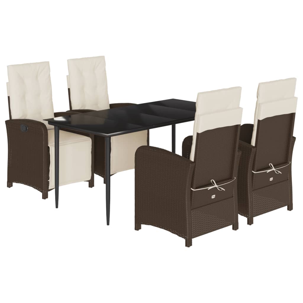 Garden Dining Set Brown, Cream White