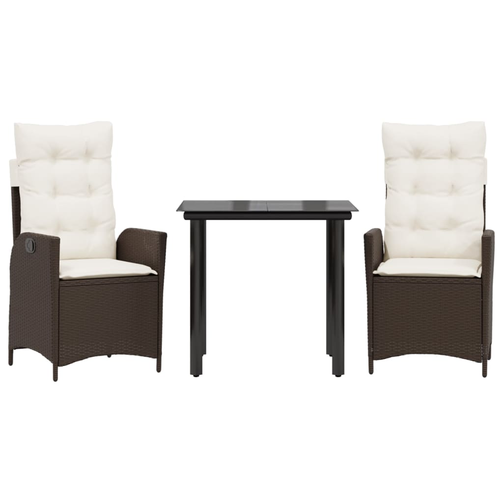 Garden Dining Set Brown, Cream White, Black