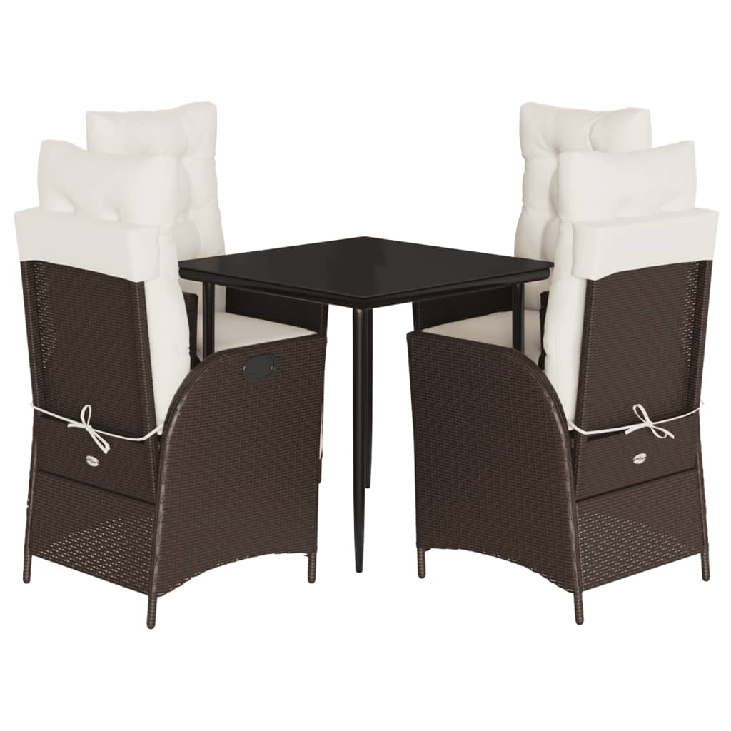 Garden Dining Set Brown, Cream white, Black