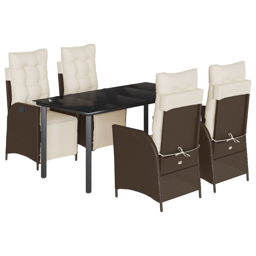 Garden Dining Set Brown, Cream White
