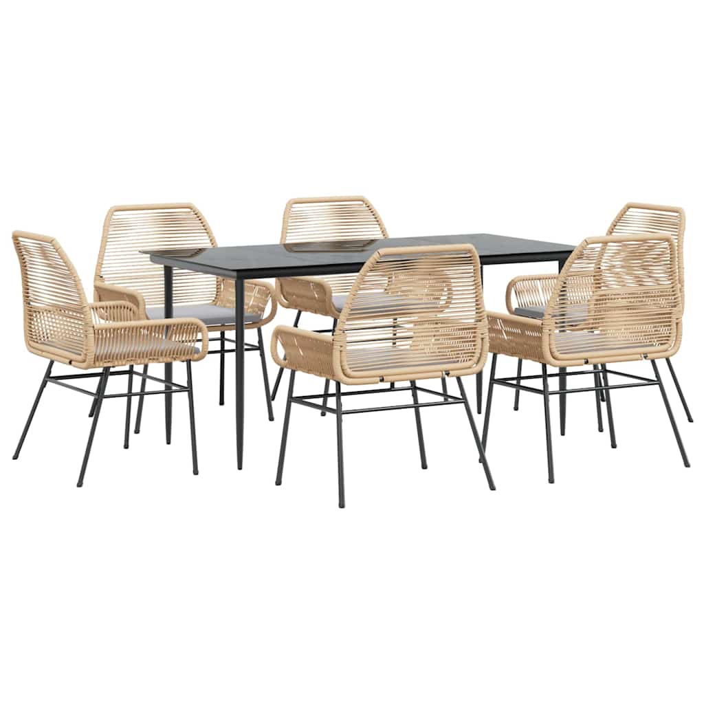 Garden Dining Set Brown, Light Grey, Black