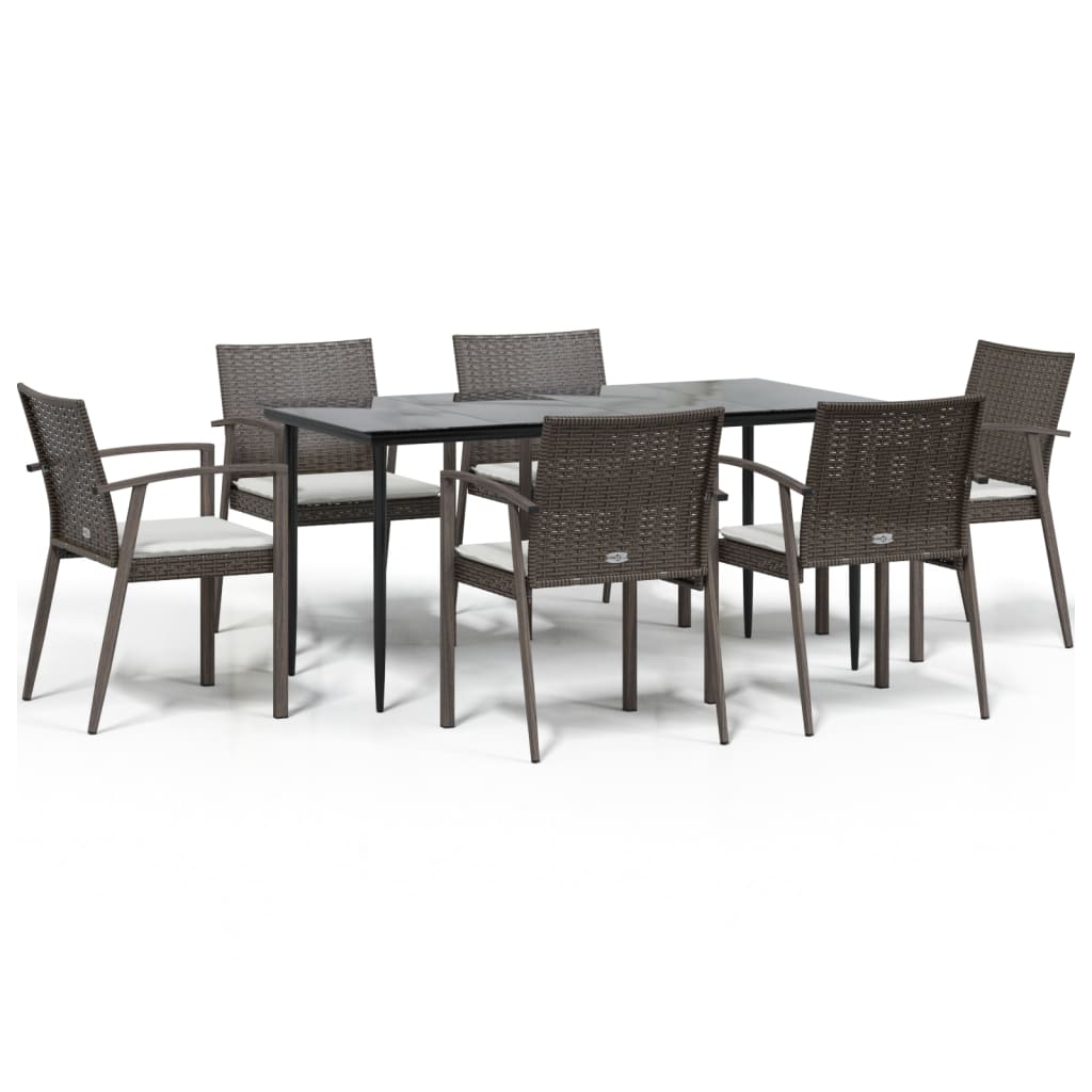 Garden Dining Set Brown PE rattan Large Durable