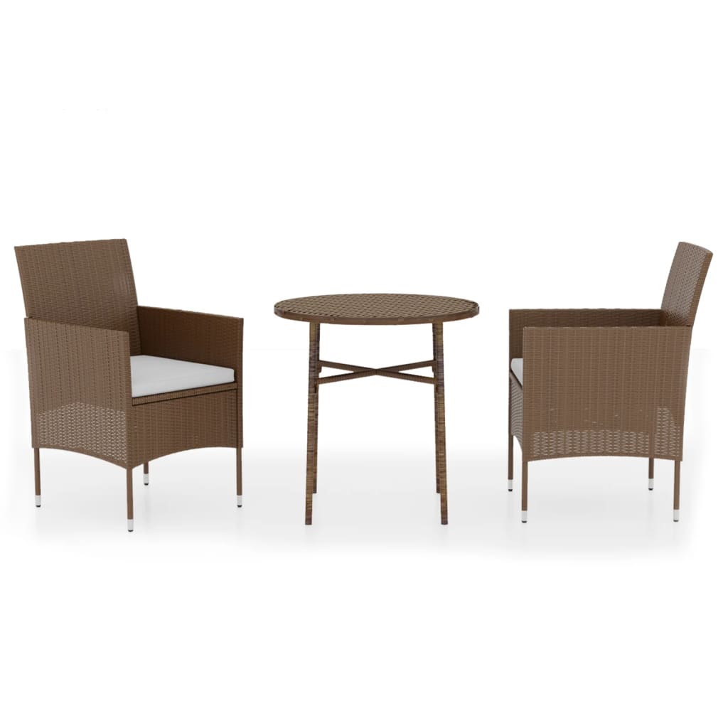 Garden Dining Set Brown PE Rattan Standard Ergonomic