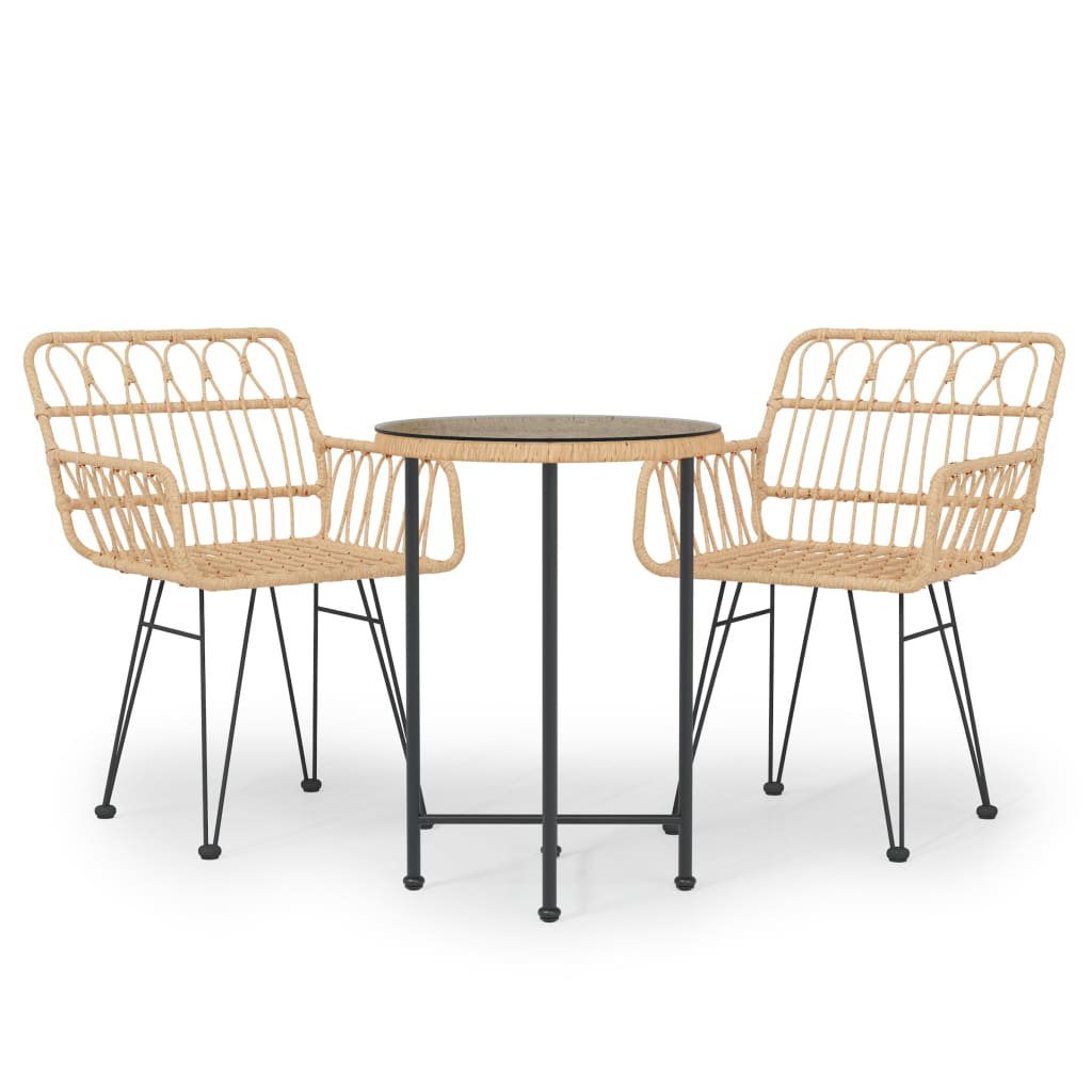 Garden Dining Set Brown Steel Standard Durable