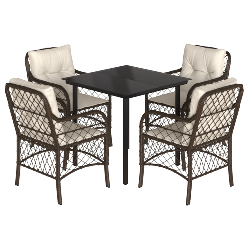 Garden Dining Set Brown