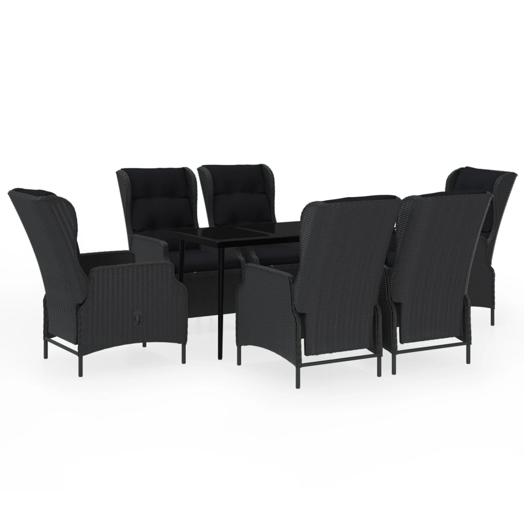 Garden Dining Set Dark Grey, Black