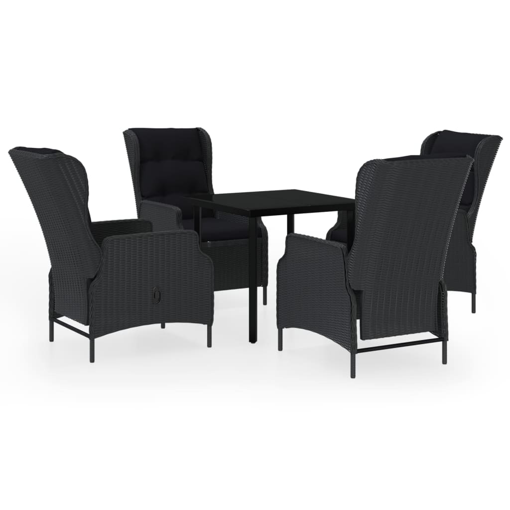 Garden Dining Set Dark Grey, Black