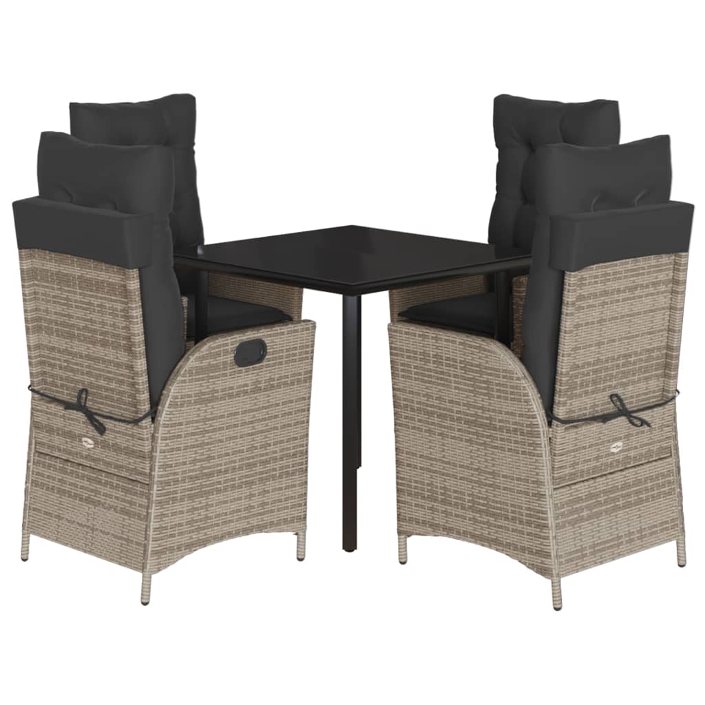Garden Dining Set Dark Grey, Black