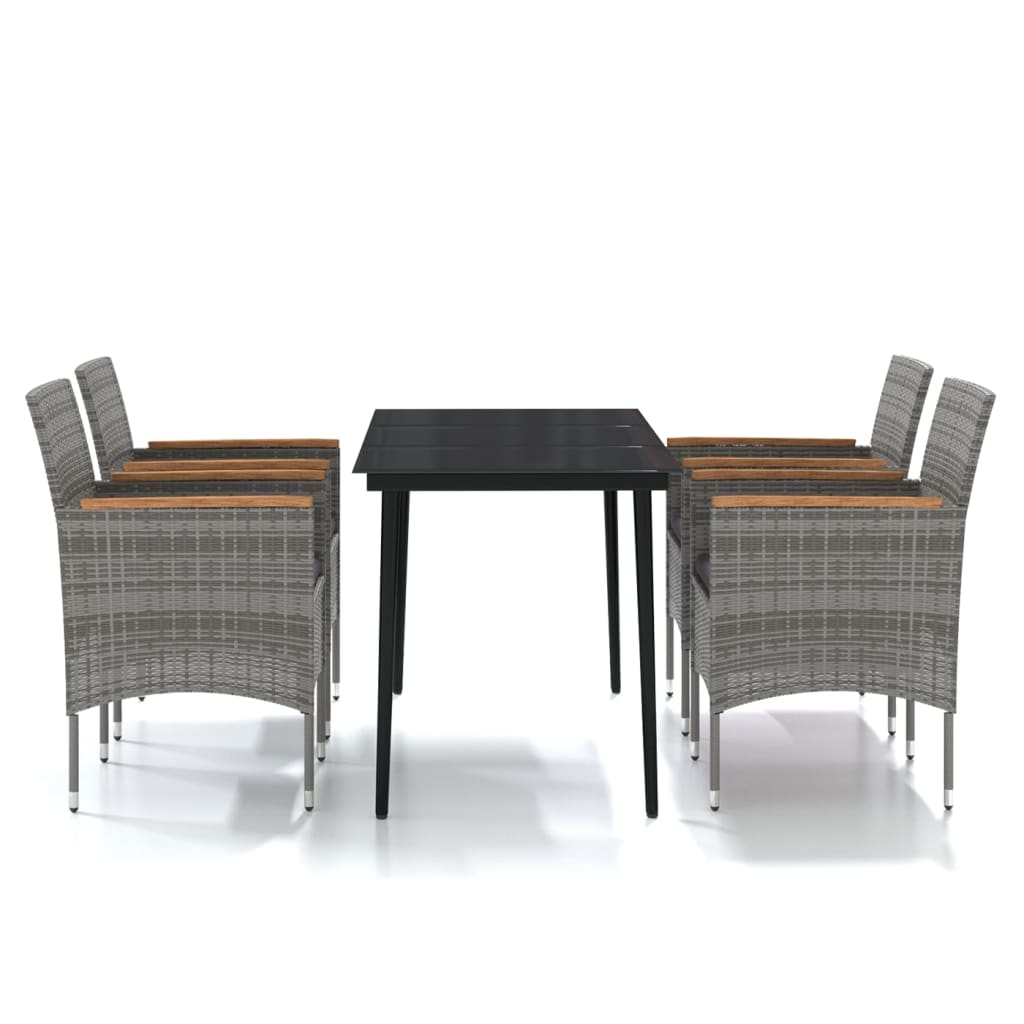 Garden Dining Set Gray and black