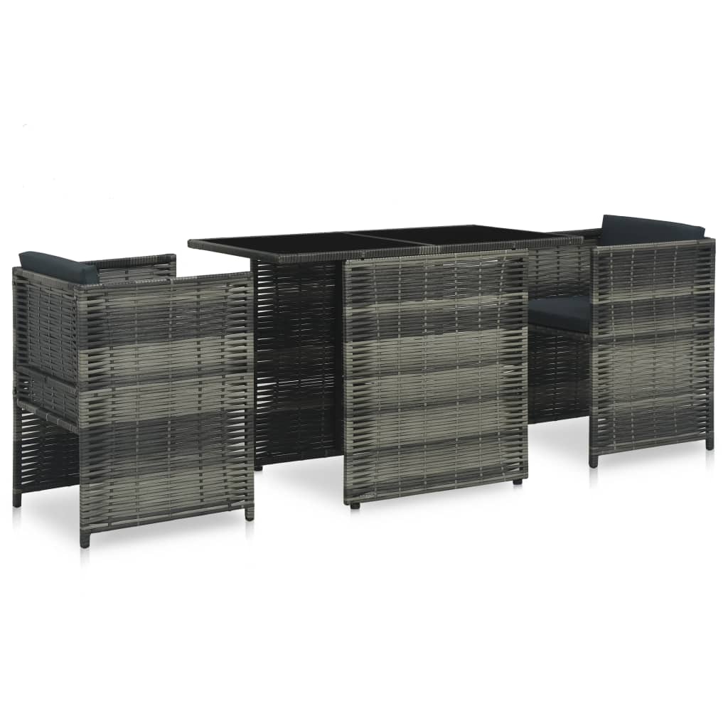 Garden Dining Set Grey and anthracite