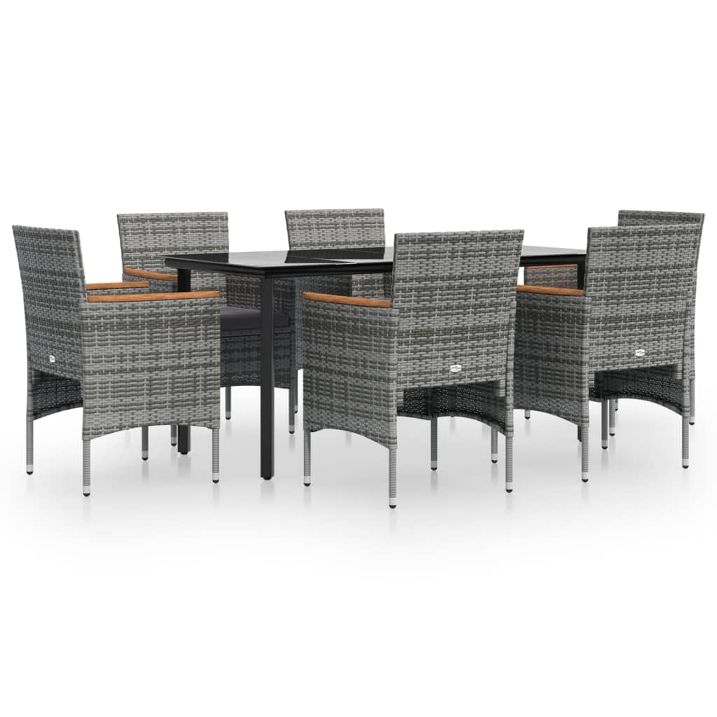 Garden Dining Set Grey and Black
