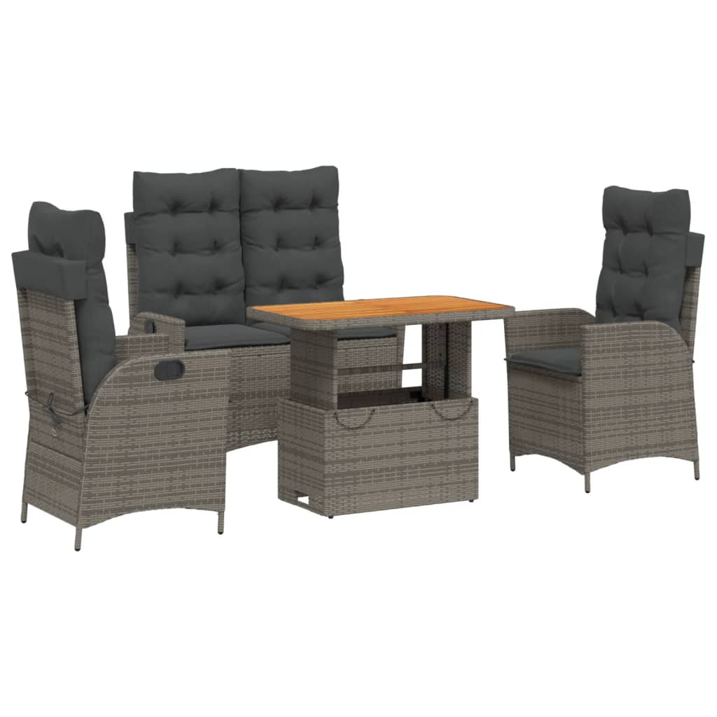 Garden Dining Set Grey and Brown