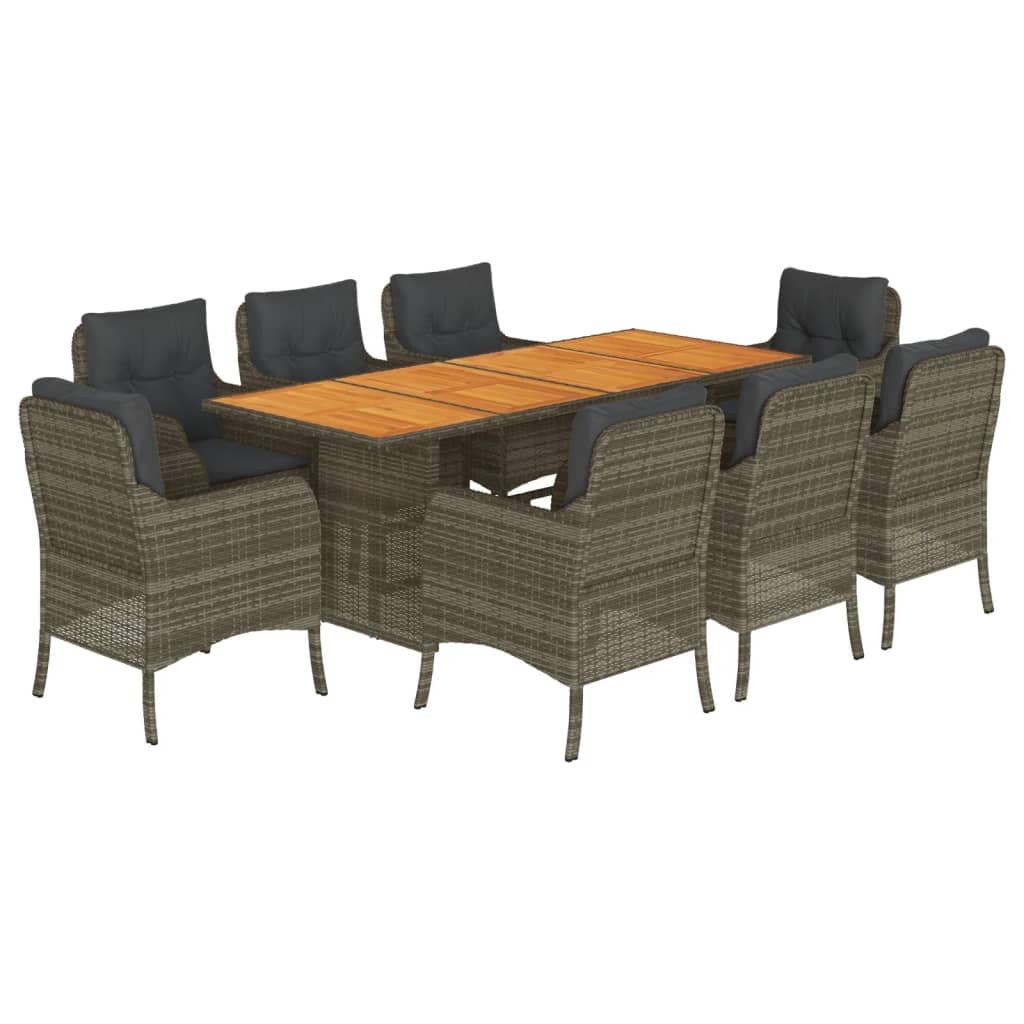 Garden Dining Set Grey and Brown