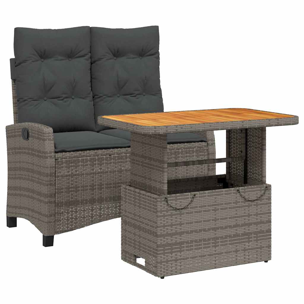 Garden Dining Set Grey and Brown