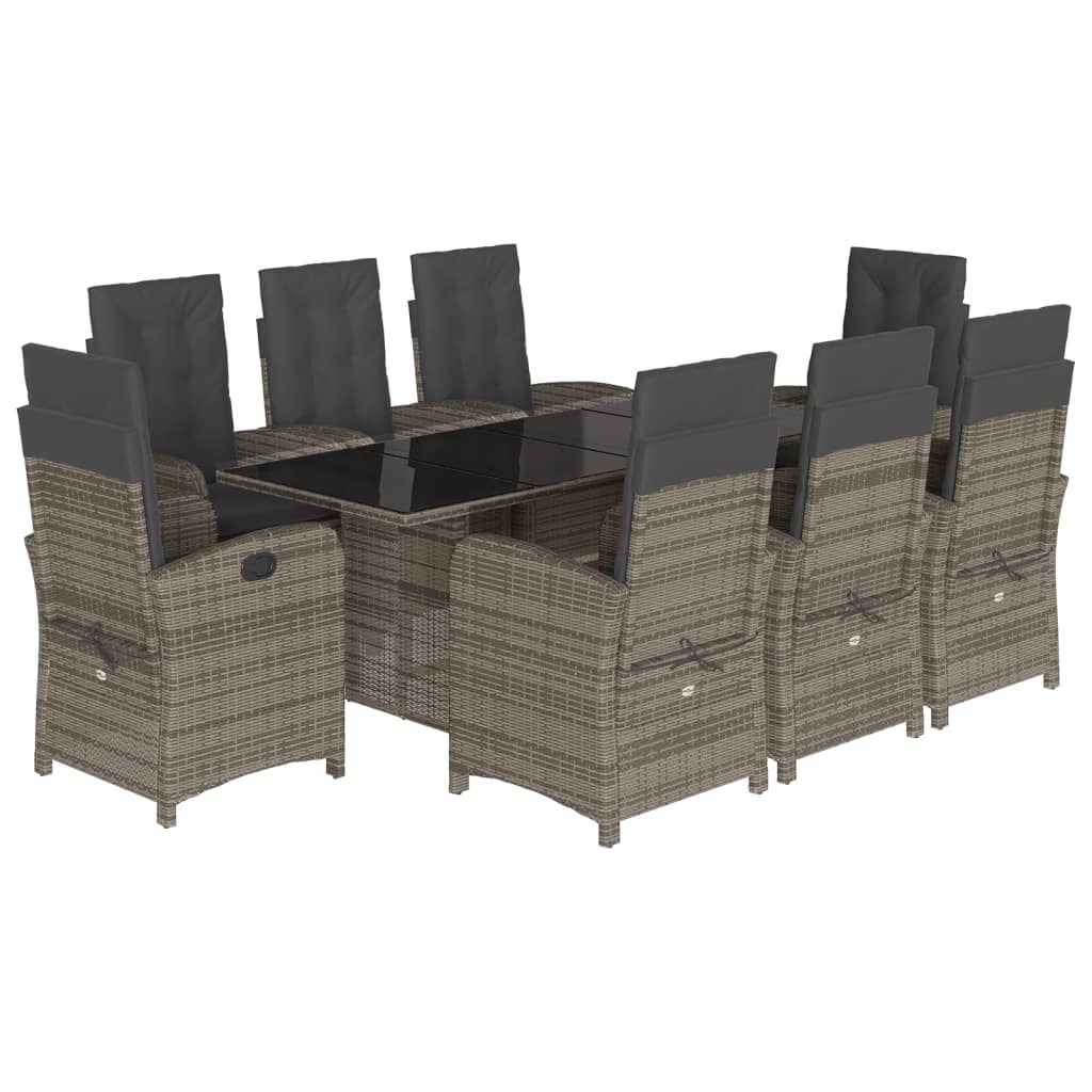 Garden Dining Set Grey and Dark Grey