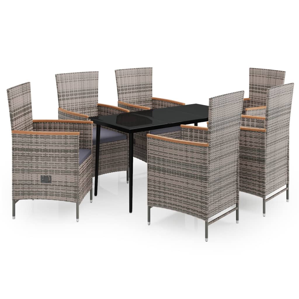 Garden Dining Set Grey and Dark Grey