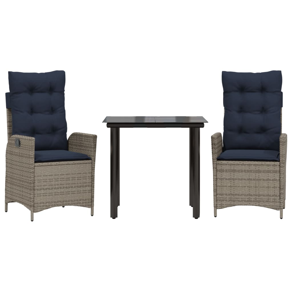 Garden Dining Set Grey and Navy