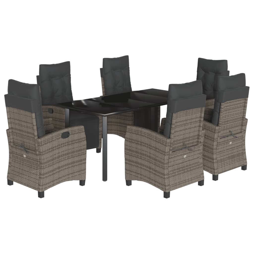 Garden Dining Set Grey, Black