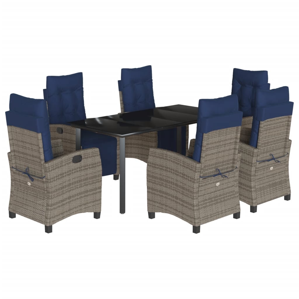 Garden Dining Set Grey, Black