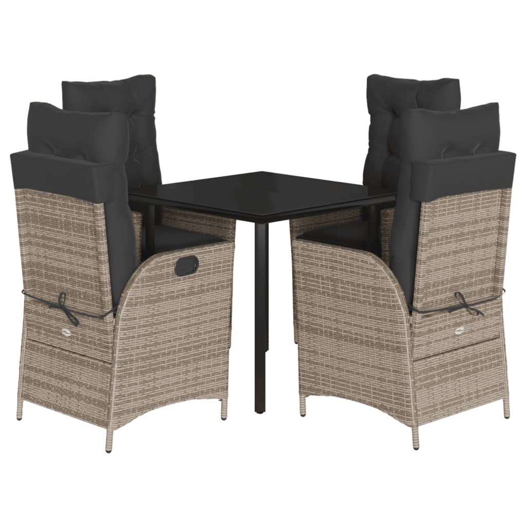 Garden Dining Set Grey, Black