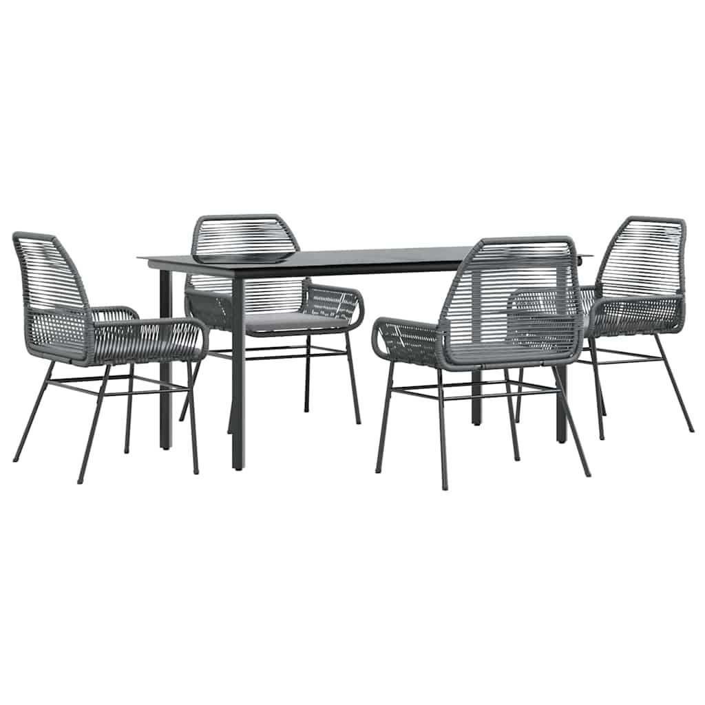 Garden Dining Set Grey, Black, Dark Grey