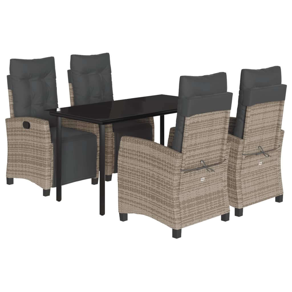 Garden Dining Set Grey, Black, Dark grey