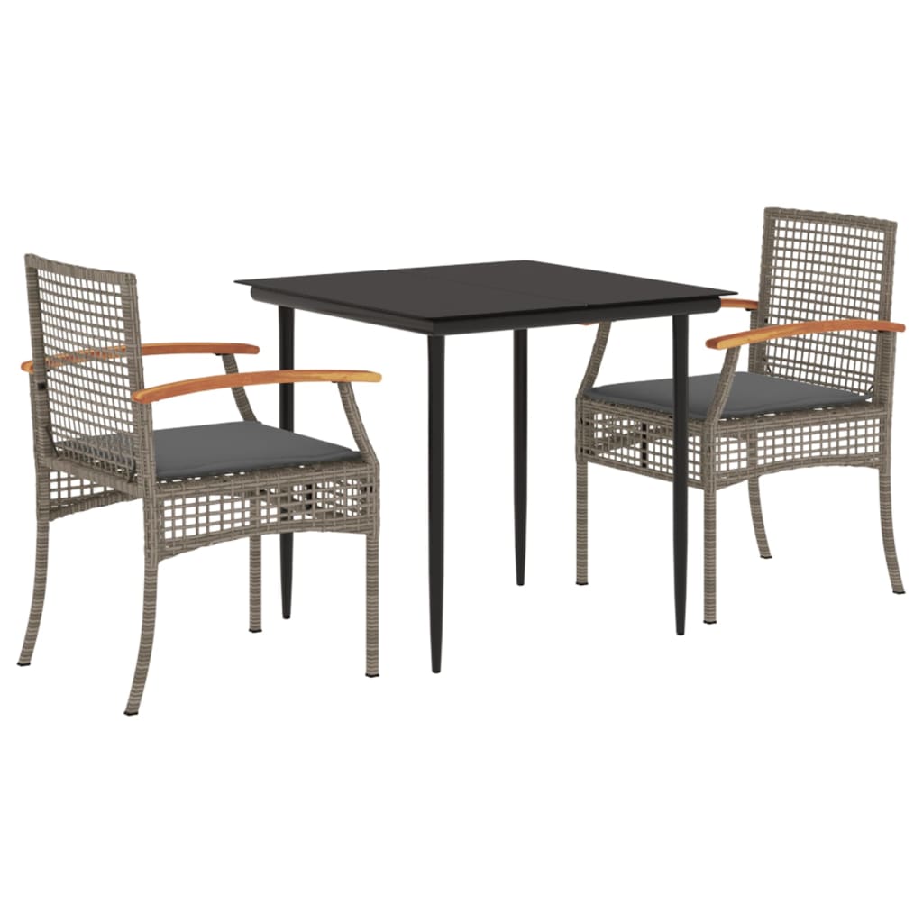 Garden Dining Set Grey, Black, Dark Grey