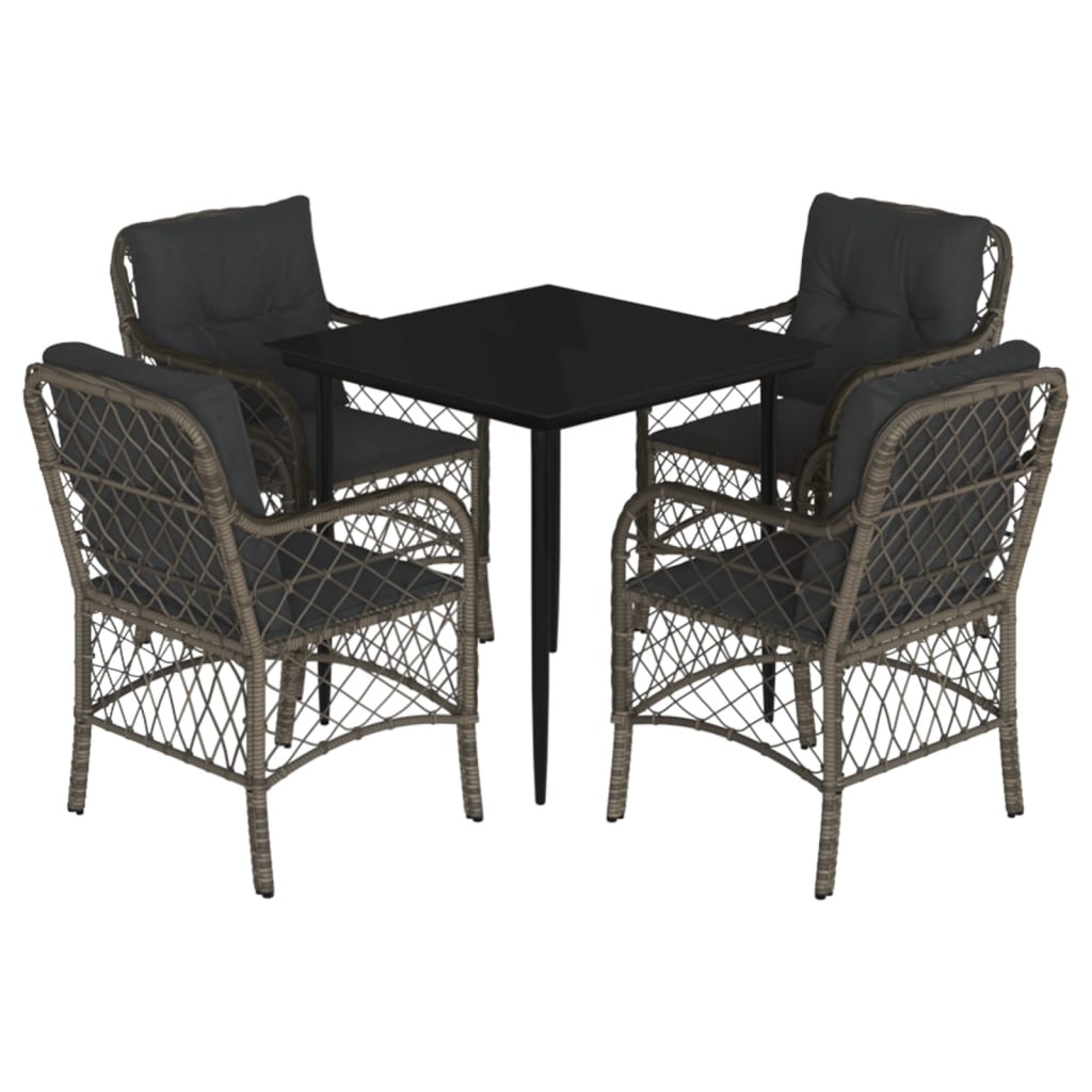 Garden Dining Set Grey, Black, Dark Grey