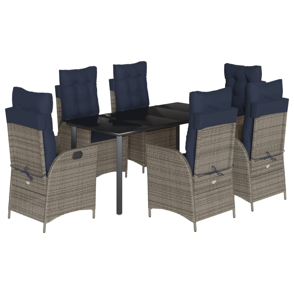 Garden Dining Set Grey, Black, Navy Blue