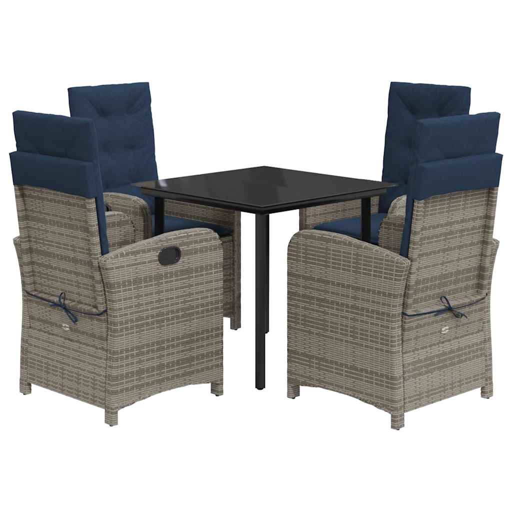 Garden Dining Set Grey, Black, Navy Blue