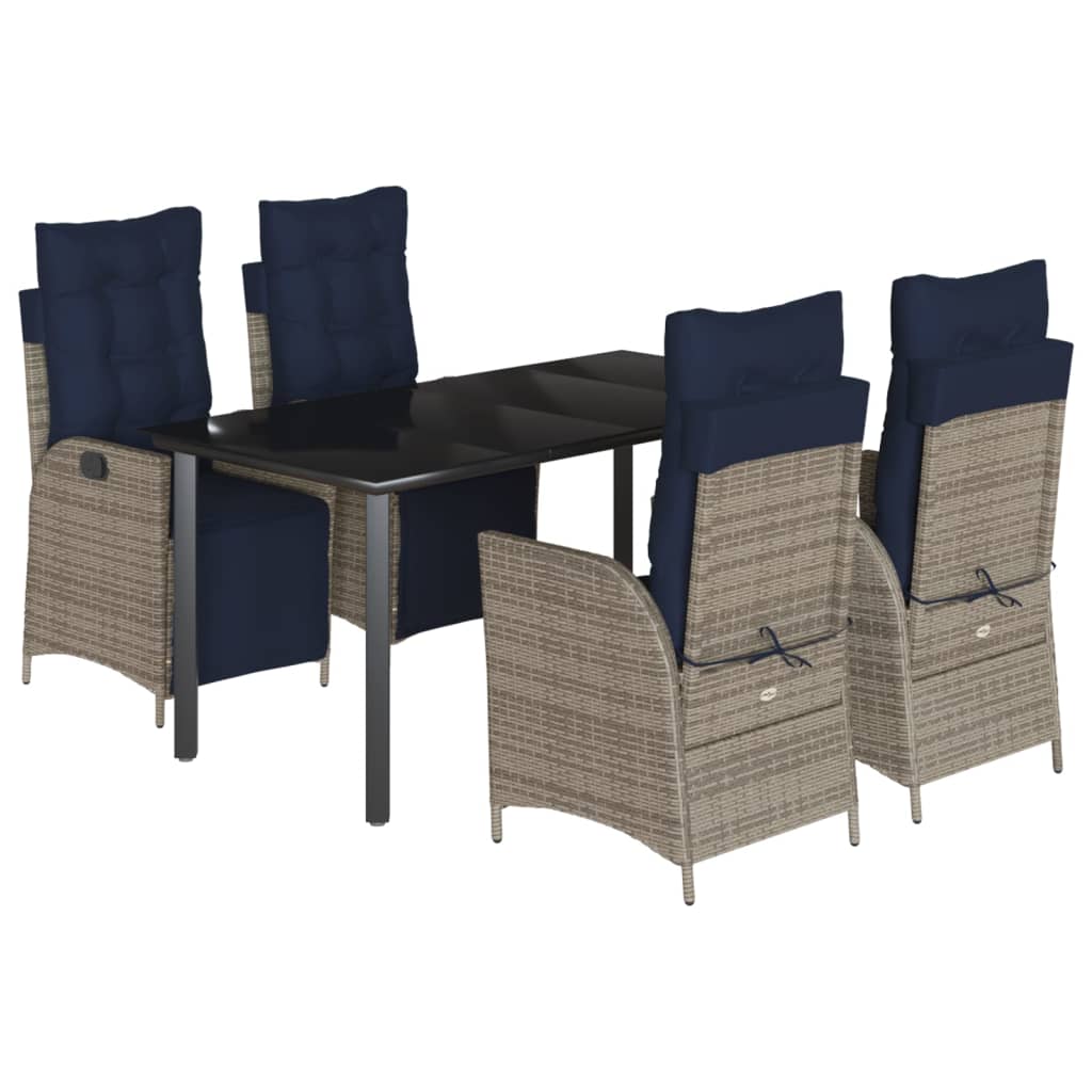 Garden Dining Set Grey, Black, Navy Blue
