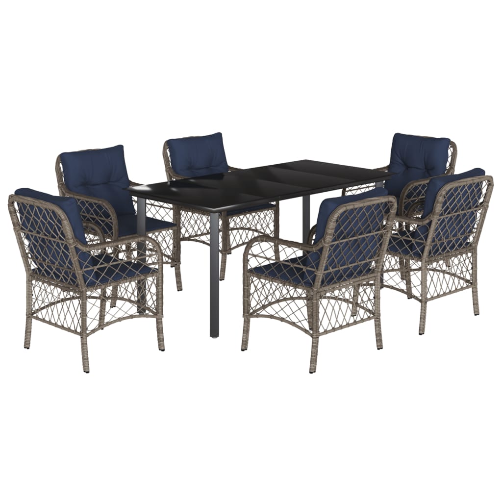 Garden Dining Set Grey, Black, Navy Blue