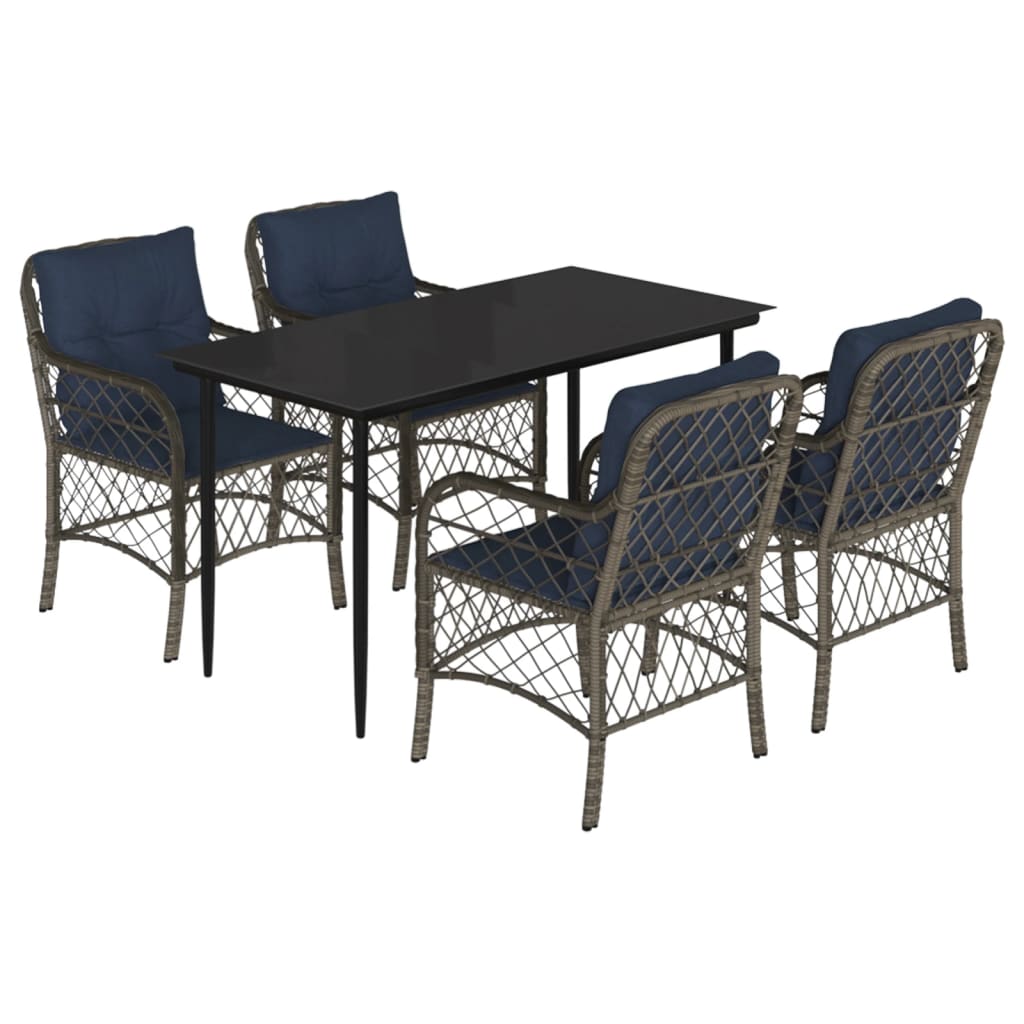 Garden Dining Set Grey, Black, Navy Blue