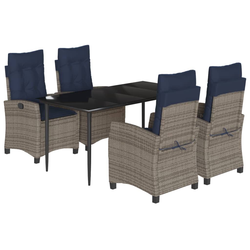 Garden Dining Set Grey, Black, Navy Blue